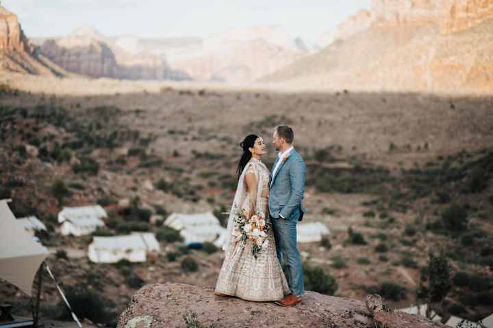 Cover image for Indian American Wedding in the Utah desert - Mountainside Bride