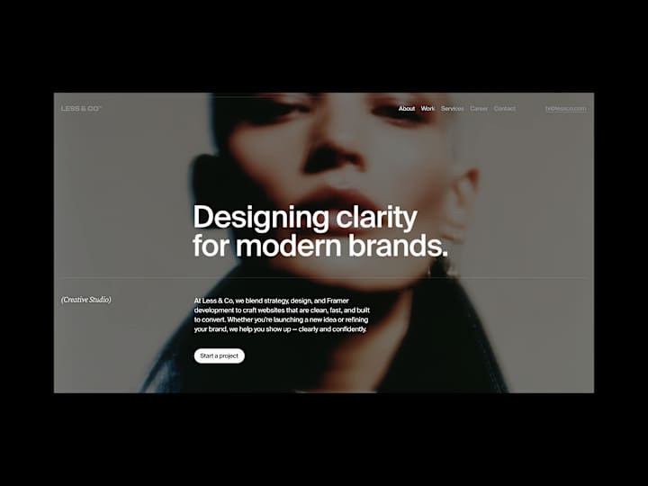 Cover image for Less & Co – A Minimal Framer Template for Creative Agencies
