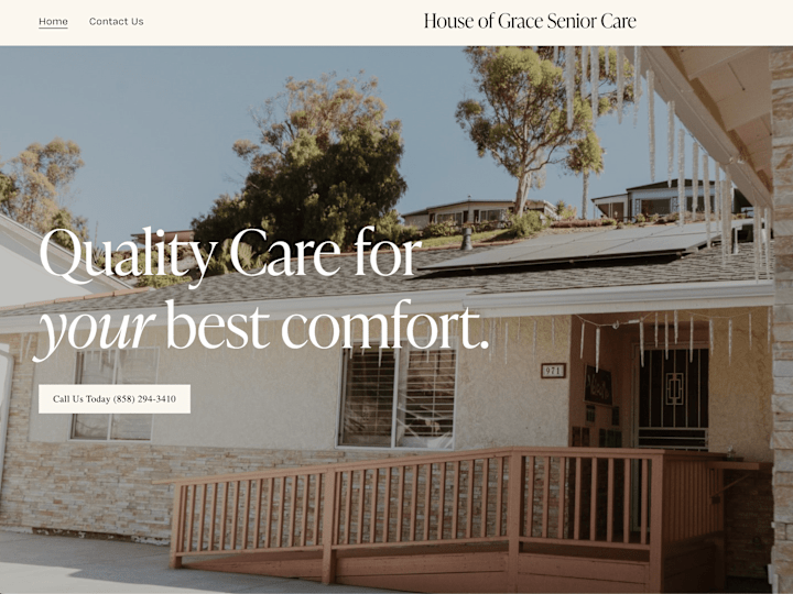 Cover image for House of Grace Senior Care Custom Squarespace Website