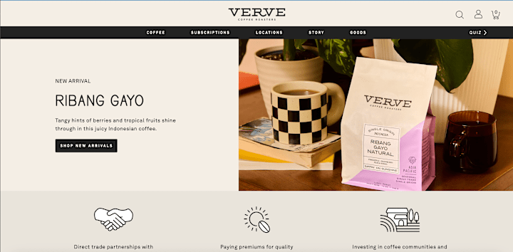 Cover image for Verve Coffee Roasters E-commerce Website