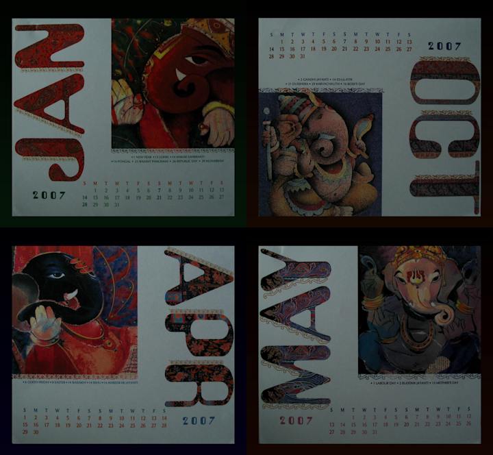 Cover image for Ganpati Ethnic Calendar Using Digital Illustrations 