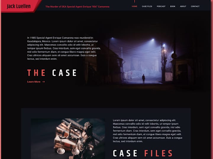 Cover image for Website Design for Crime Case Author and Podcaster