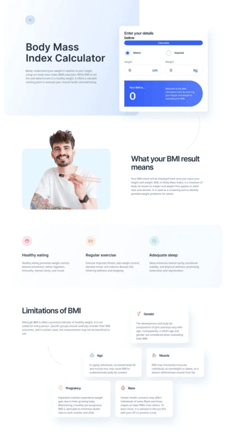 Cover image for BMI Calculator App Landing Page