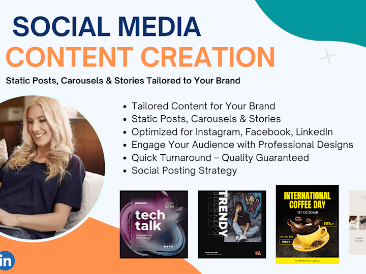 Cover image for I will create static social media content