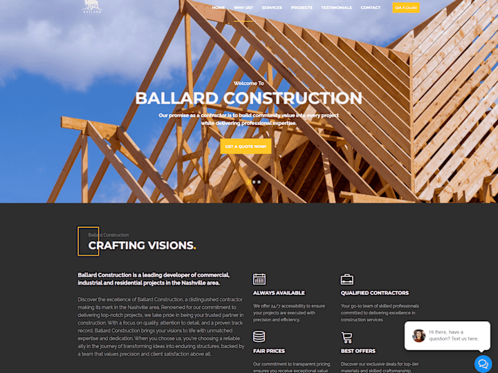 Cover image for Developed a Website for Ballard Construction