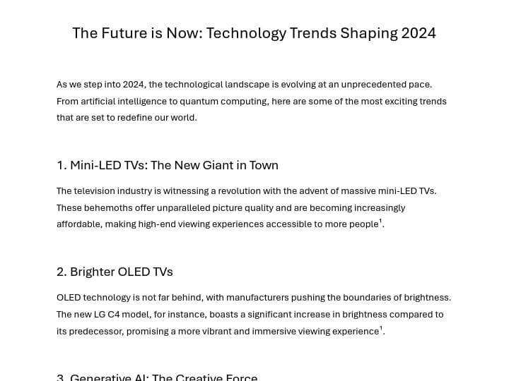 Cover image for The Future is Now: Technology Trends Shaping 2024