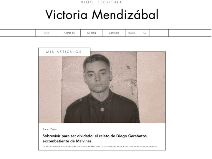 Cover image for Web design for Victoria Mendizabal