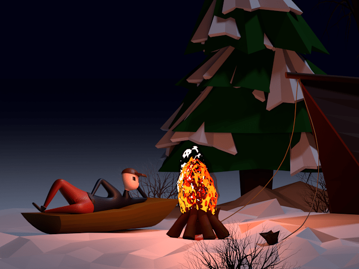 Cover image for Winter 3D Low Poly Scene