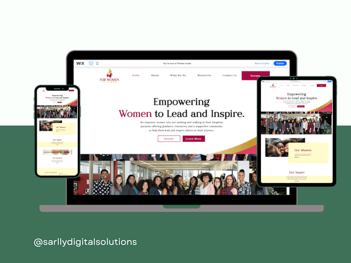Cover image for MINIMALIST Wix Website for Women's Nonprofit Organization
