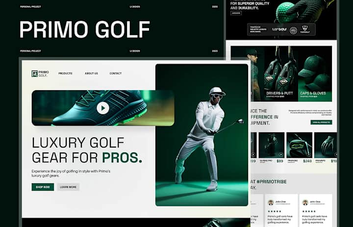 Cover image for PRIMO GOLF | UI DESIGN on Behance