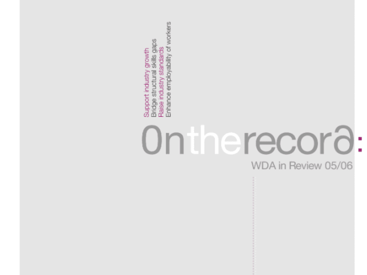 Cover image for Copywriting of WDA Annual Report