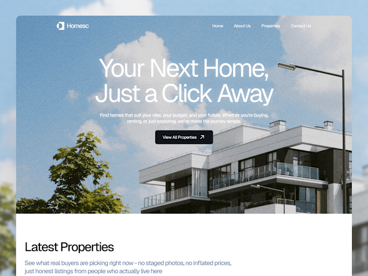 Cover image for Real Estate Property Listing Website