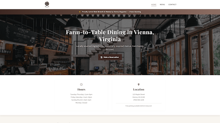 Cover image for Maple Street Bistro Website Redesign