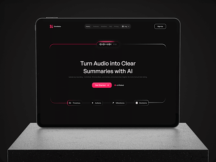 Cover image for Echonote - Landing Page Design