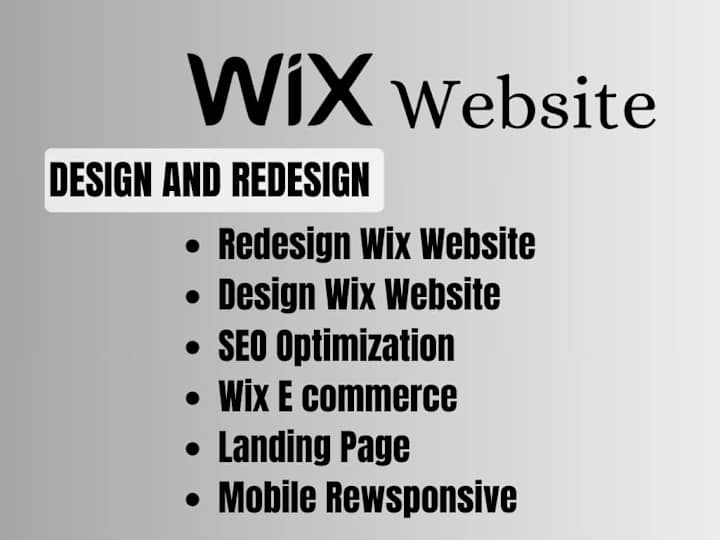 Cover image for I will create design wix website redesign wix website design 