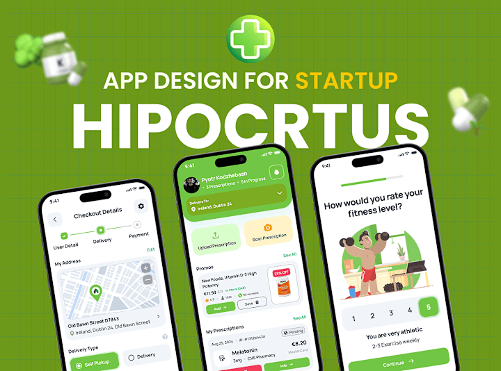 Cover image for 💊 Hipocrtus - Pharmacy & Medicine Finder App Design 🏥 