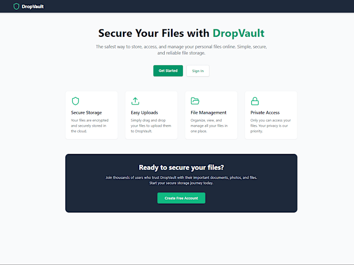 Cover image for DropVault - A Secure Personal File Storage 🔒
