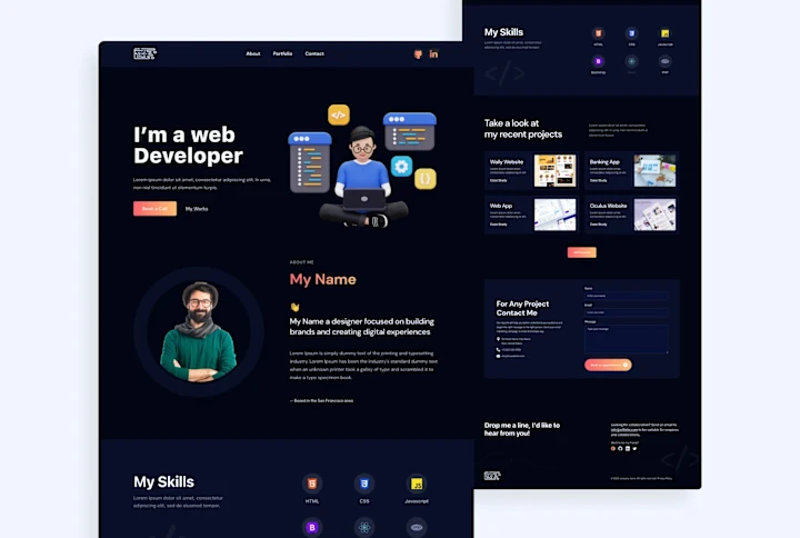 Cover image for A Developer Portfolio Website Design in Figma