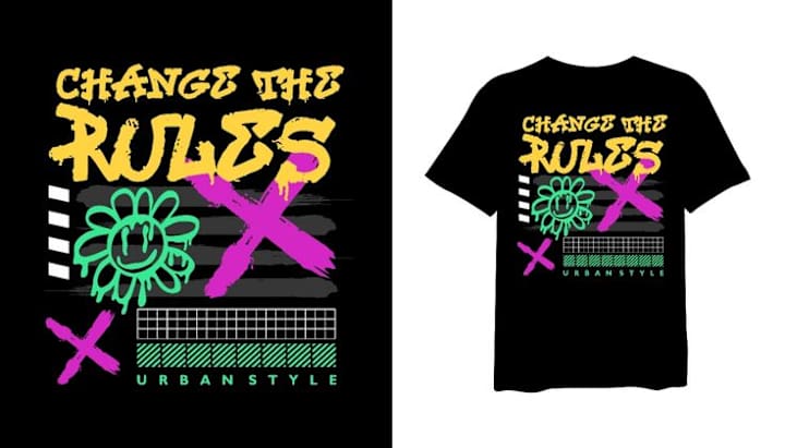 Cover image for Change the Rules t-shirt design, streetwear urban graffiti styl…