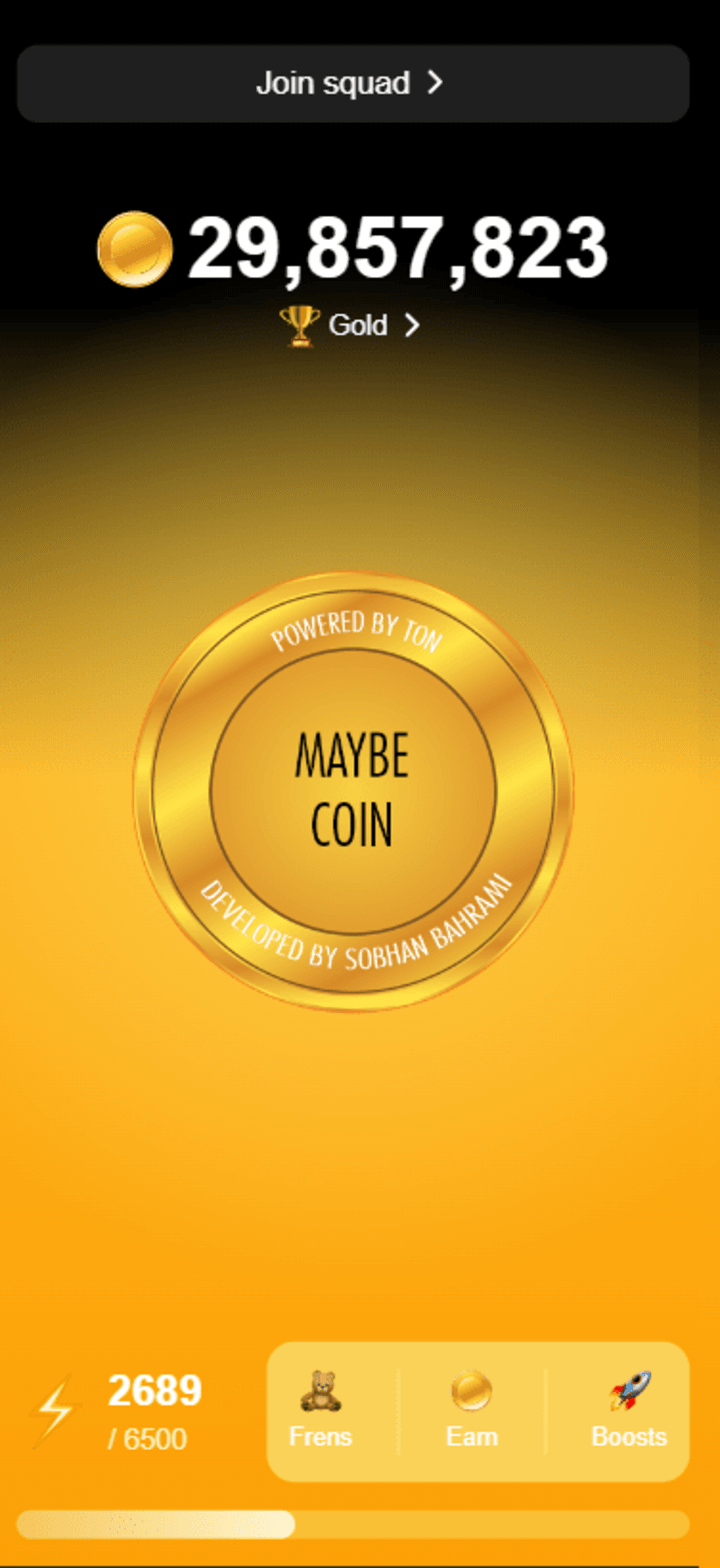 Cover image for Telegram Tapping Game | MAYBECOIN (NOTCOIN CLONE)