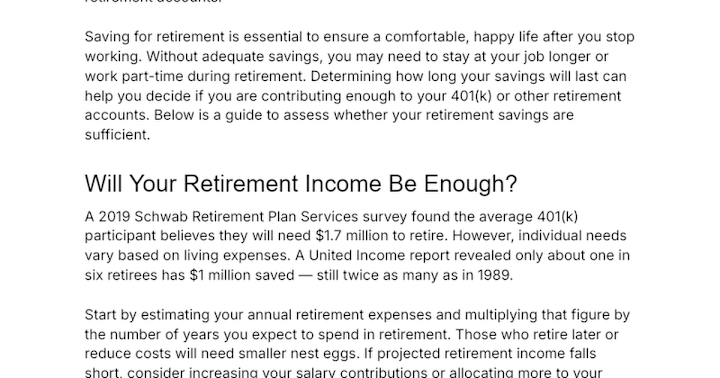 Cover image for How Long Will My Retirement Savings Last?