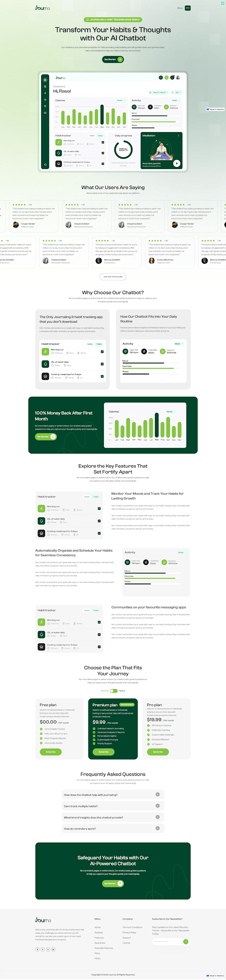 Cover image for Journa Webflow landing page
