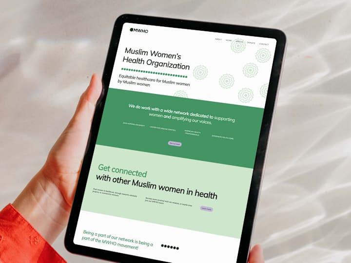 Cover image for Full website design for the Muslim Women’s Health Association