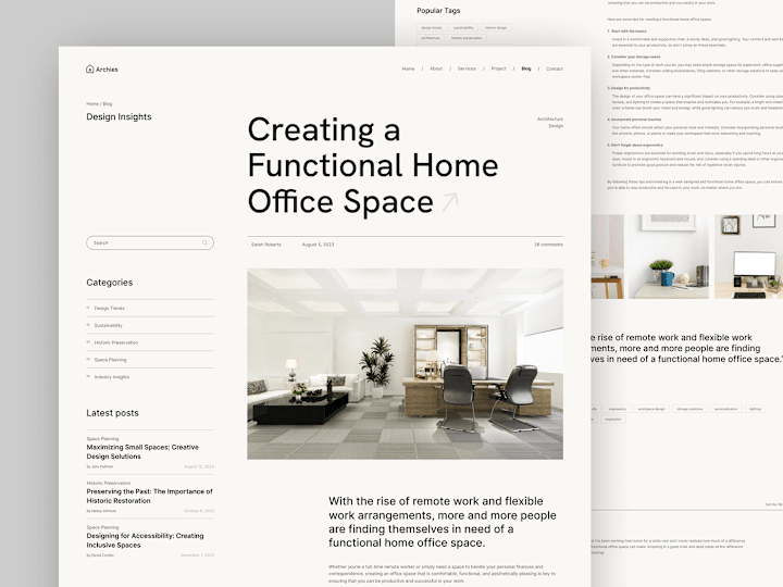 Cover image for Minimalist Architecture & Interior Website Design UI