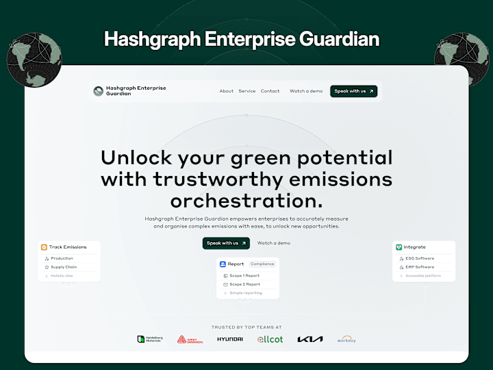 Cover image for Landing Page Design for Hashgraph Enterprise Guardian