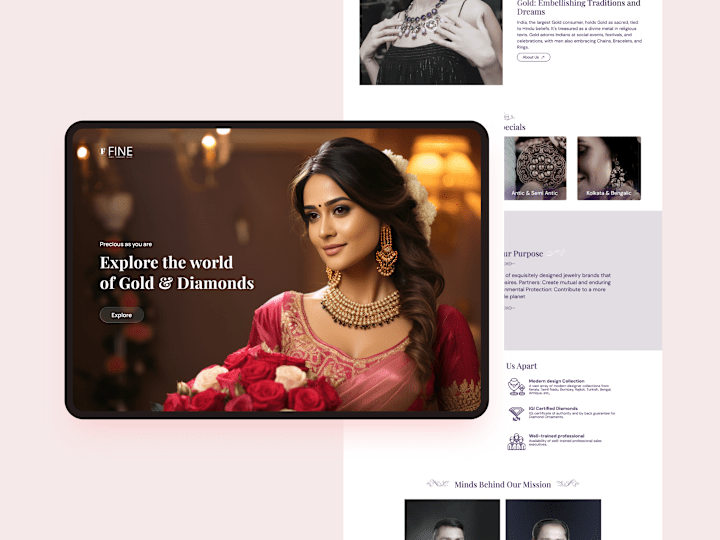 Cover image for Web development & UI/UX Design for Fine Gold & Diamonds