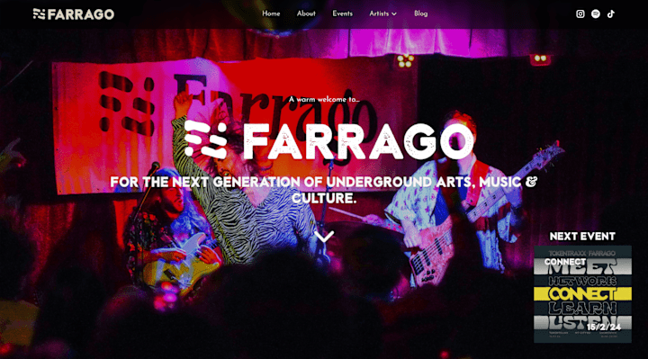 Cover image for Farrago: For the next-generation of arts, music & culture