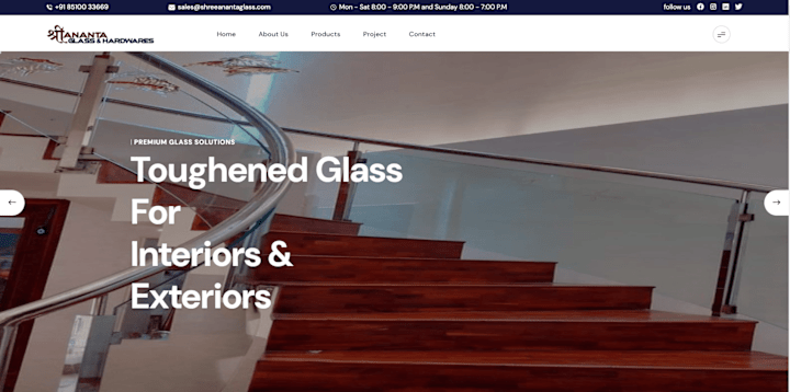 Cover image for Responsive Business Website for Shree ananta glasses