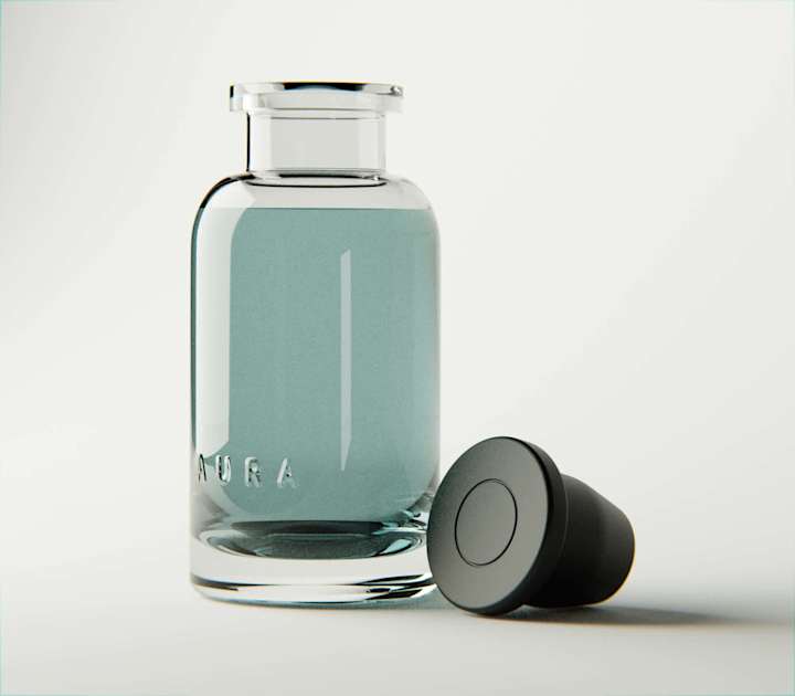 Cover image for AURA | perfume sample bottle - 3D & render