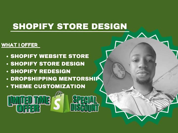 Cover image for I will create shopify dropshipping store, shopify store design