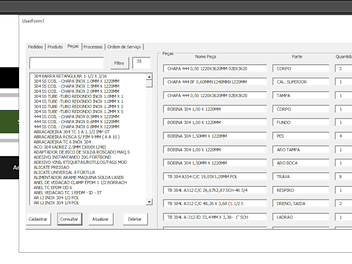 Cover image for Data Entry for a stainless steel tank Factory