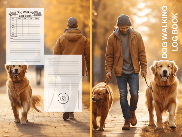 Cover image for PawPrints Journal: A Tail-Wagging Dog Walking Log Book