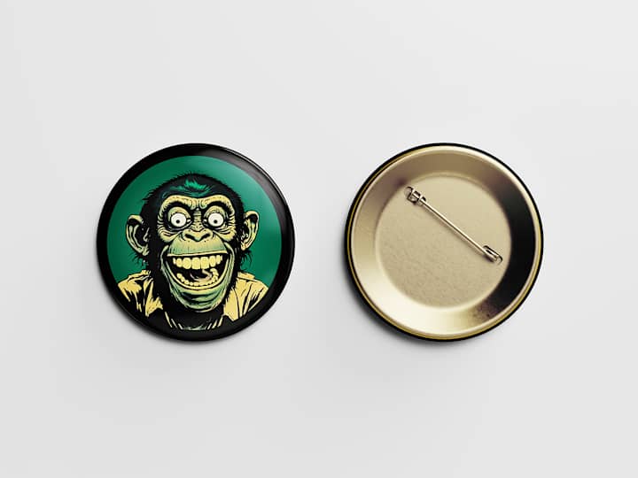 Cover image for Psycho Chimp Button Illustration | Behance