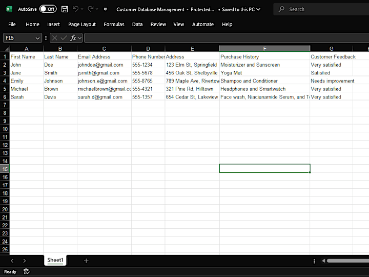 Cover image for Customer Database Management