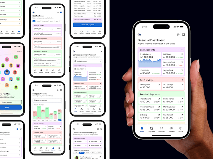 Cover image for PayMate Fintech Mobile App Design + Prototype