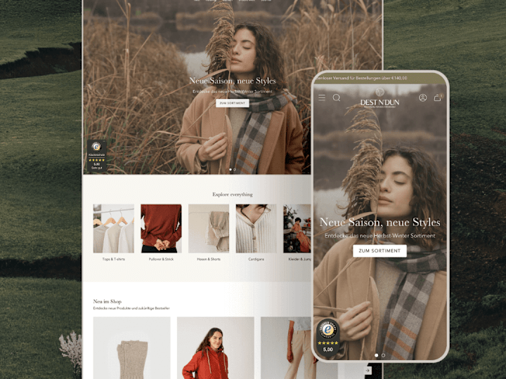 Cover image for Shopify Online Shop I Sustainable Fashion Brand