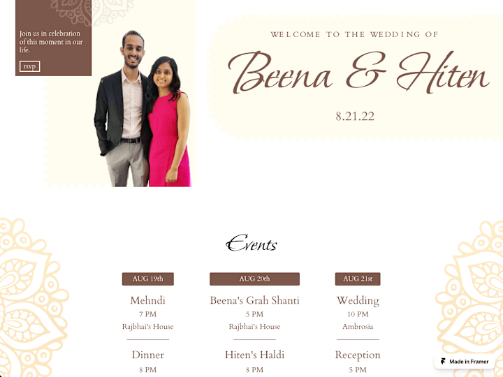 Cover image for South Asian Wedding - Framer Template