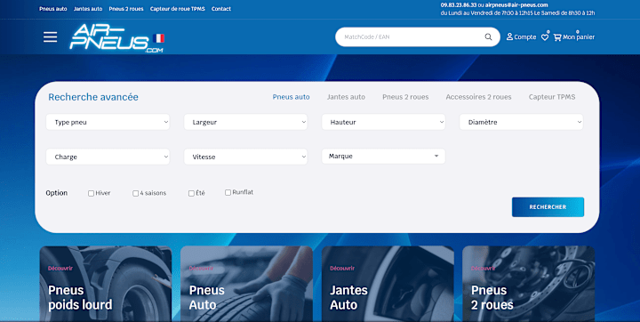 Cover image for Site E-commerce pour Air Pneus