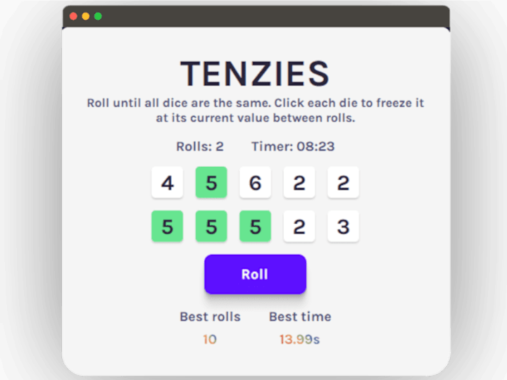 Cover image for Tenzies:  Roll and Match Fun 