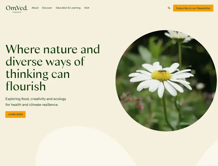 Cover image for A seasonal website for
OmVed Gardens