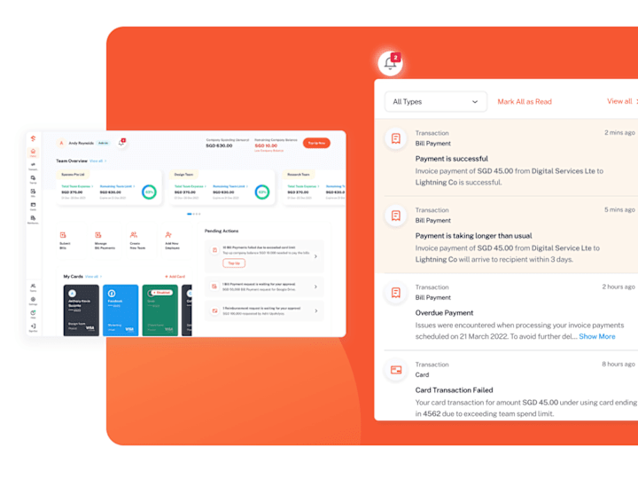 Cover image for Notification Center Design for Expense Management SaaS