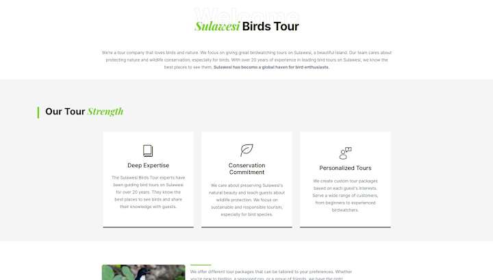 Cover image for Sulawesi Birds Tour: Website for Birdwatcing Tour