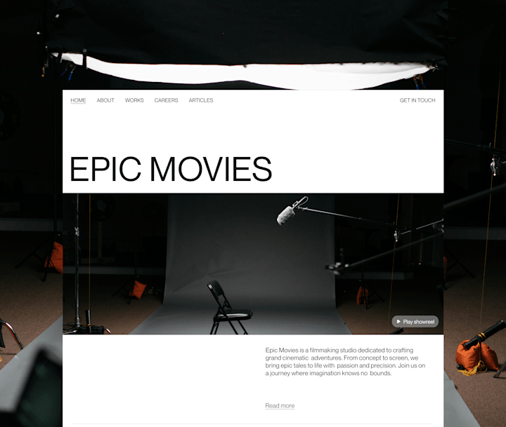 Cover image for Epic movies website design