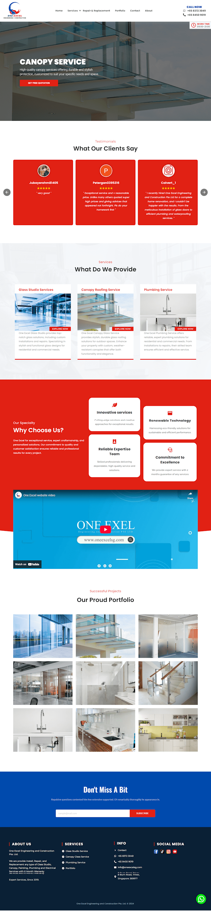 Cover image for Construction Company WordPress Website | OneExcel SG