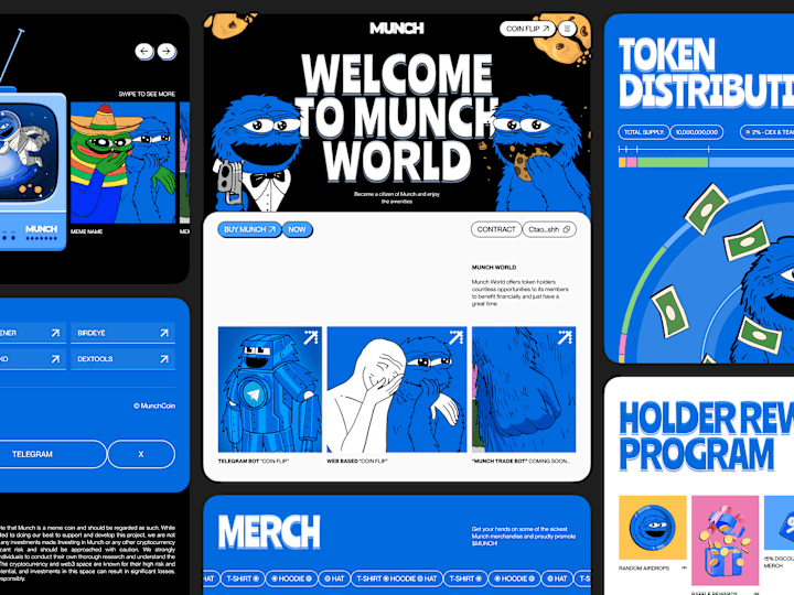 Cover image for Munch Coin. Crypto Landing Page