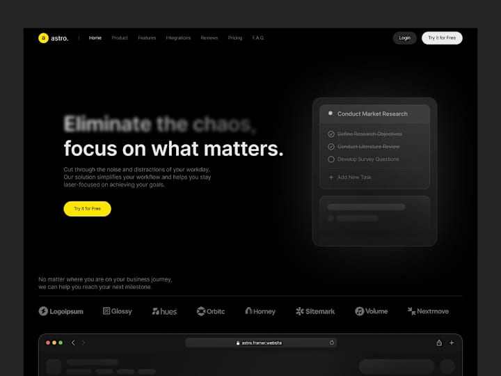 Cover image for Astro ✦ The Ultimate Framer SAAS Template